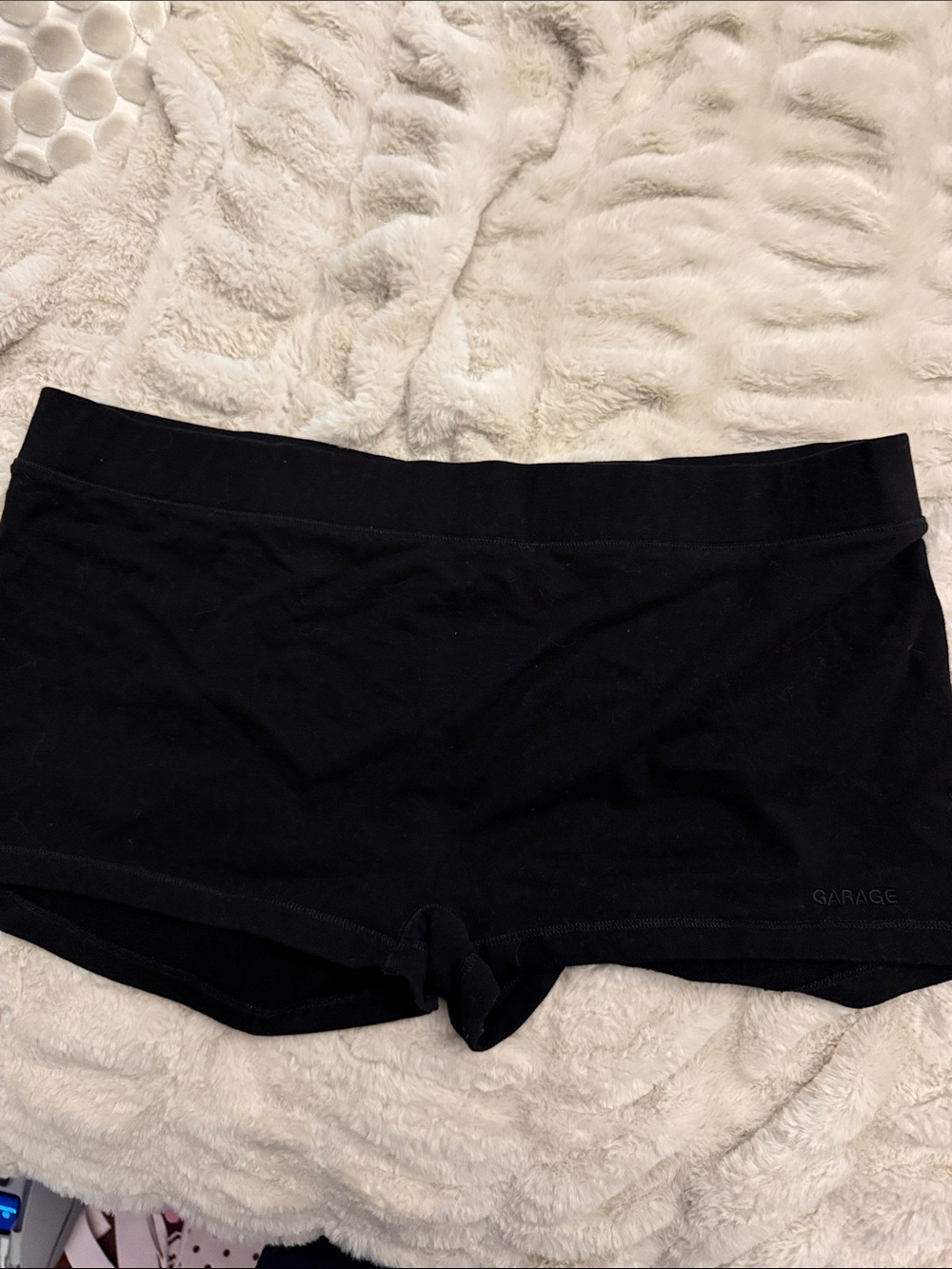 Garage Black Low Rise Fitted Shorts